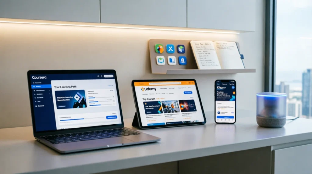 Online learning platforms and educational apps for digital education