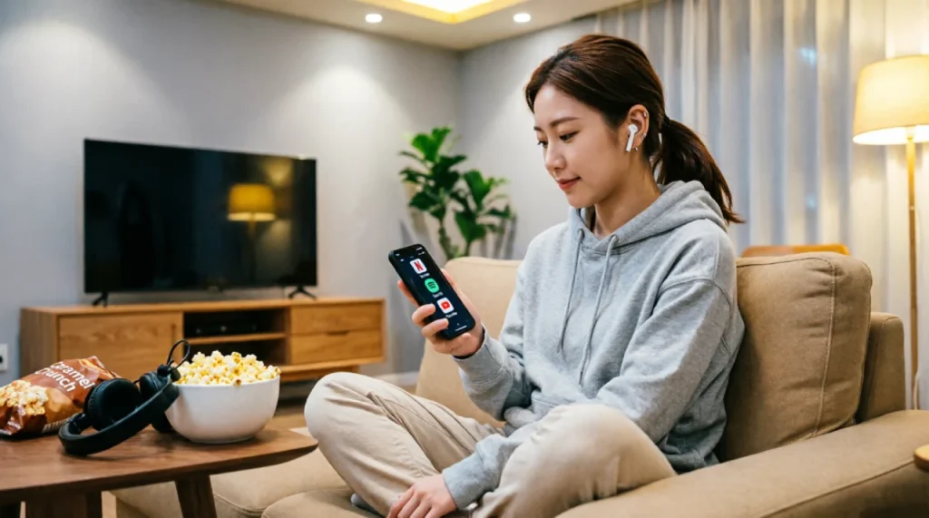 Entertainment apps showing movies, music, and video streaming on smartphone