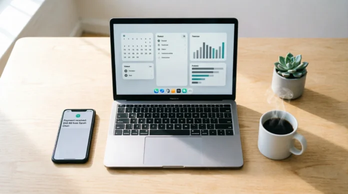 Essential tools for entrepreneurs desk Essential tools for entrepreneurs desk setup with integrated apps