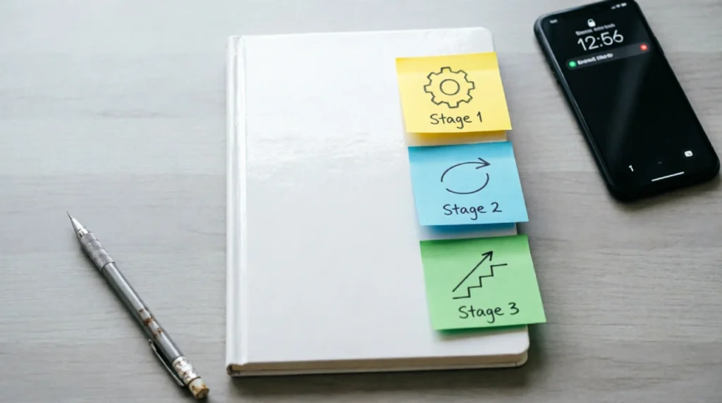 Minimum Viable Tool Stack visual guide showing essential tools for entrepreneurs by stage