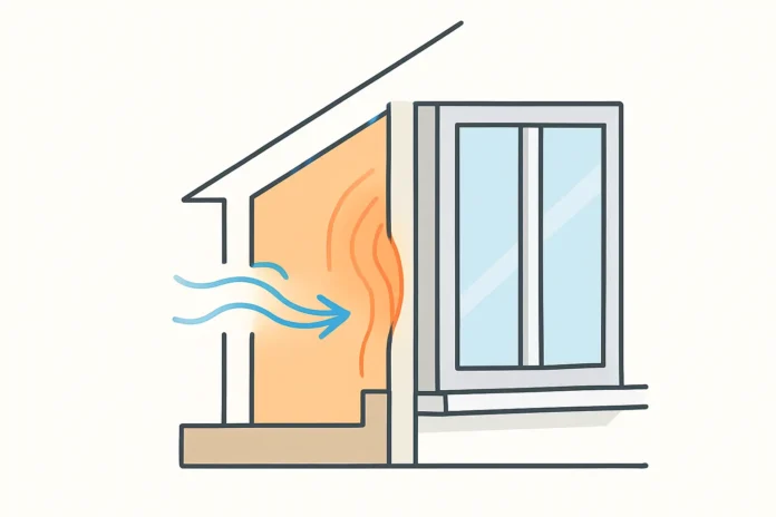 how to stop drafts in your home Man sealing a drafty window with caulk to keep warm air inside the home.