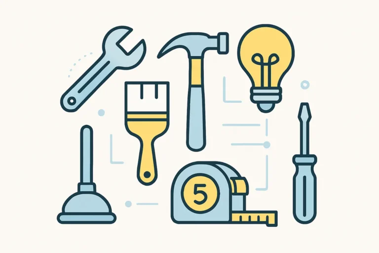 Homeowner doing easy DIY home repairs with basic tools