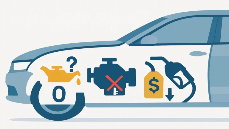 A mechanic showing a driver the truth about common car maintenance myths