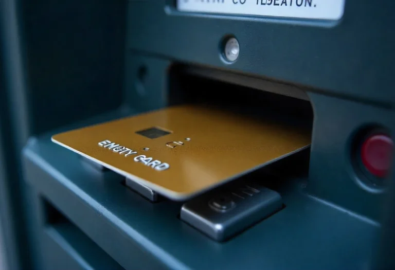 ATM keeping a debit card inside the machine while a person presses the cancel button