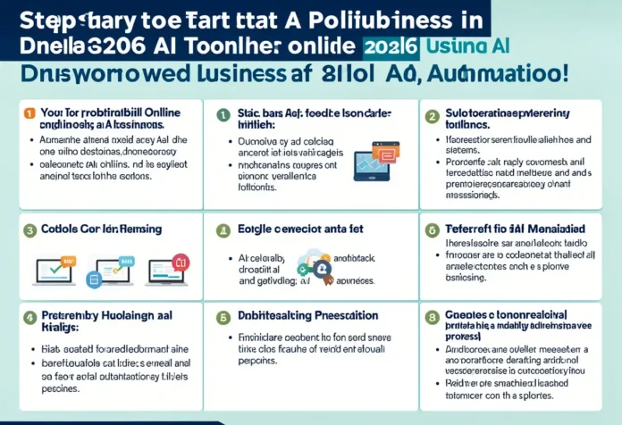 How to Start a Profitable Online Business in 2026 with AI Tools Entrepreneur working on laptop planning Online Business strategy with digital marketing charts and e-commerce growth analytics displayed on screen.