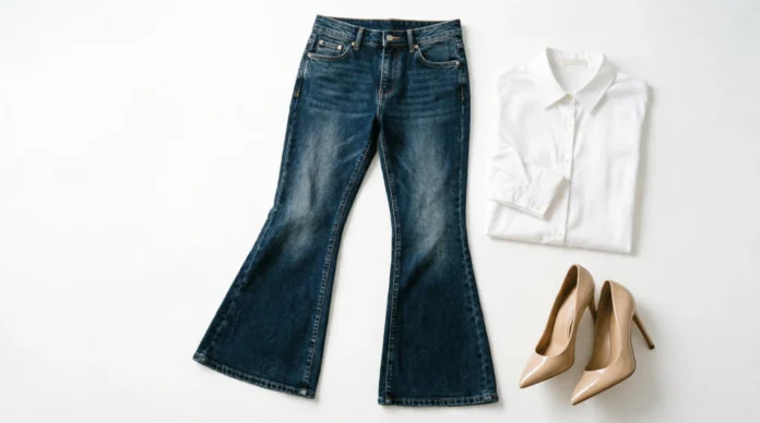 How to Style Flare Jeans — Featured Image How to style flare jeans with white blouse and heels — 2026 outfit idea