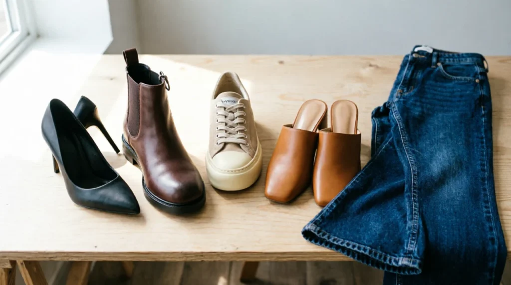 Best shoes to wear with flare jeans — heels, Chelsea boots, platform sneakers and mules